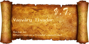 Vasváry Tivadar névjegykártya